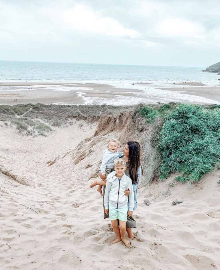 The foster family on the sand dunes by croyde bay resort